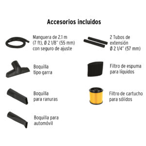 Aspiradora de sólidos y líquidos, 12 gal, plástica, TRUPER - Imagen 3