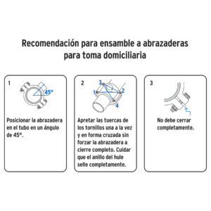 Abrazadera para toma domiciliaria PP 4' x 1/2', FOSET - Imagen 5