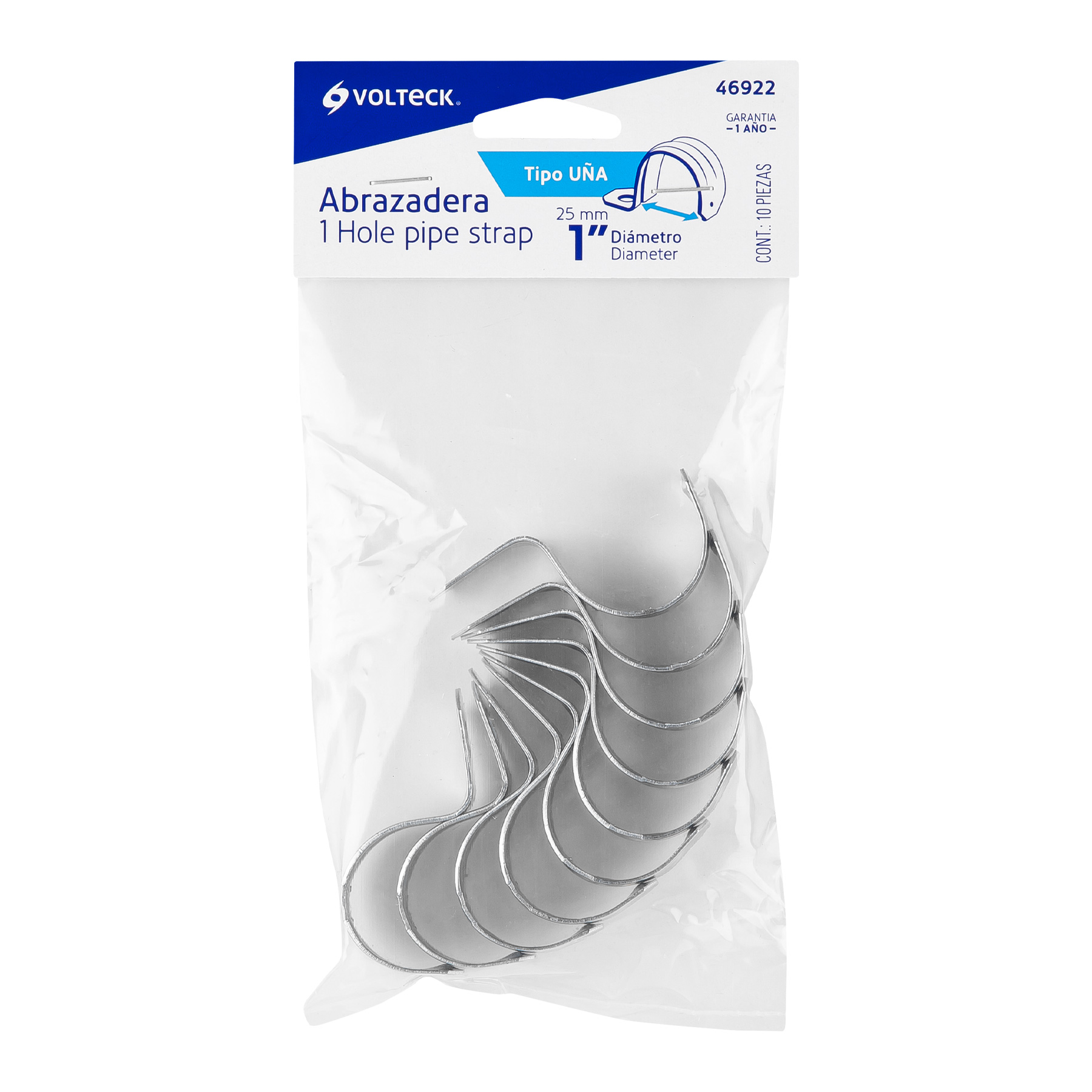 Bolsa c/10 abrazaderas tipo uña 1' p/tubo pared delgada - Imagen 6