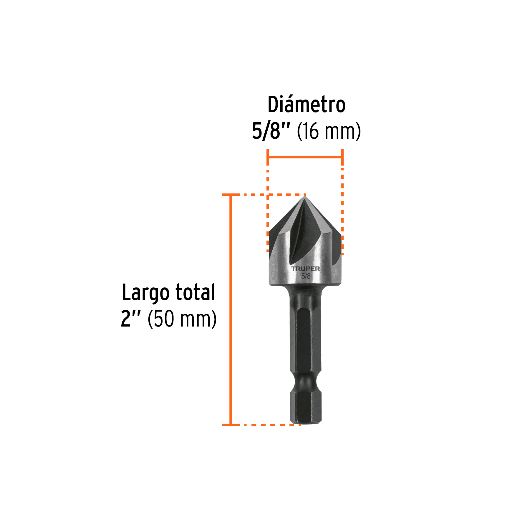Avellanador HSS cambio rápido 5/8', TRUPER - Imagen 4