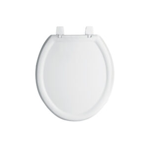 Alternative view of Asiento redondo ligero para WC, abierto, blanco, BASIC
