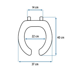 Asiento redondo ligero para WC, abierto, blanco, BASIC - Imagen 5