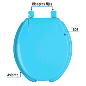 Asiento redondo para WC, abierto, azul, AQUA - Imagen 5