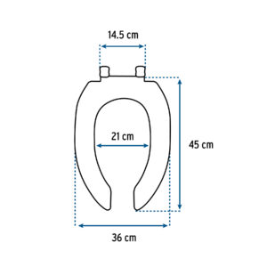 Asiento alargado para WC, abierto, azul, AQUA - Imagen 3