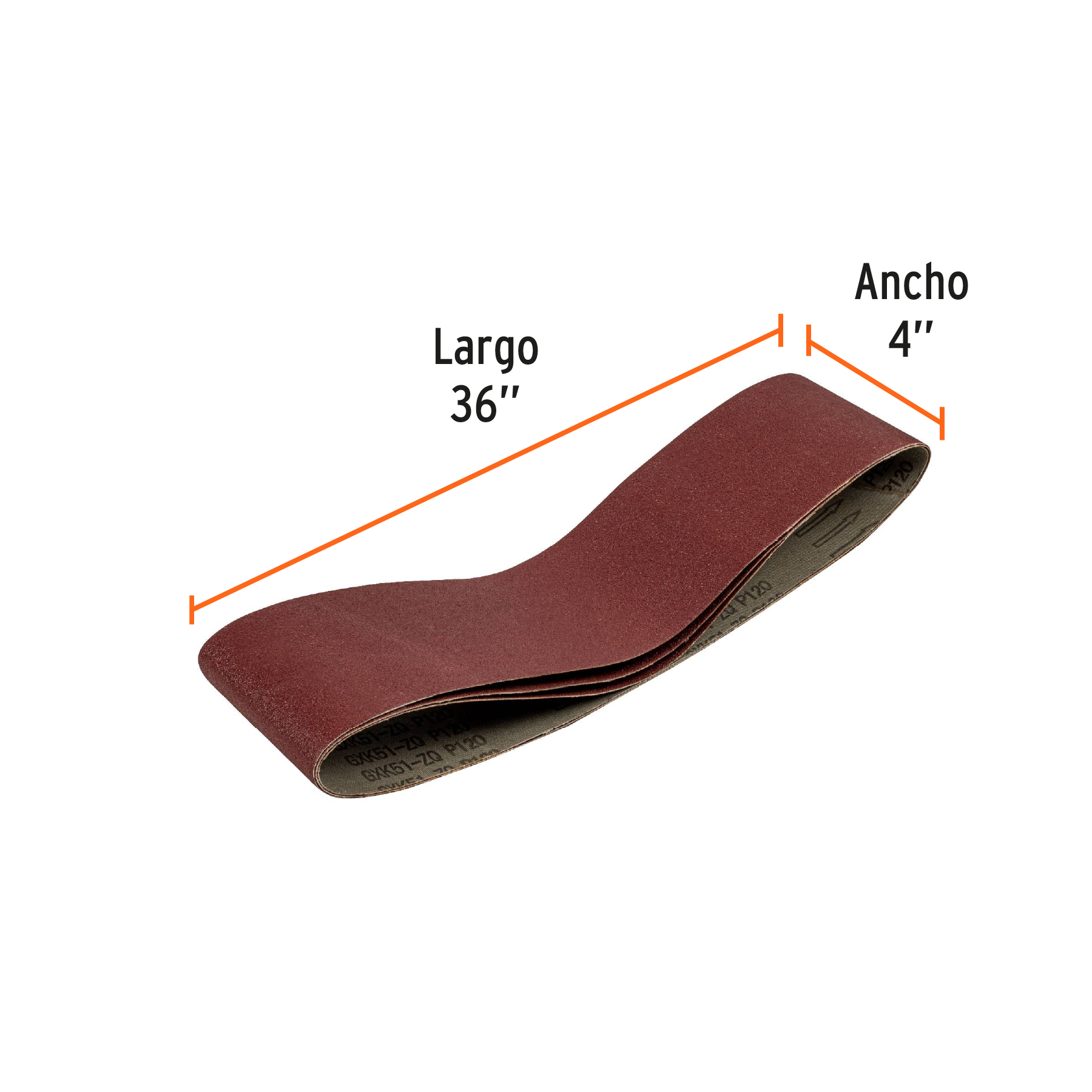 Caja con 3 bandas de lija 4' x 36' grano 120 para PUL-4X6T - Imagen 3