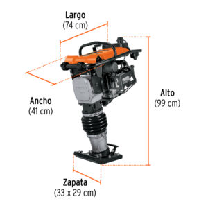 Bailarina compactadora 5.5 HP, motor Honda GX160, TRUPER - Imagen 3