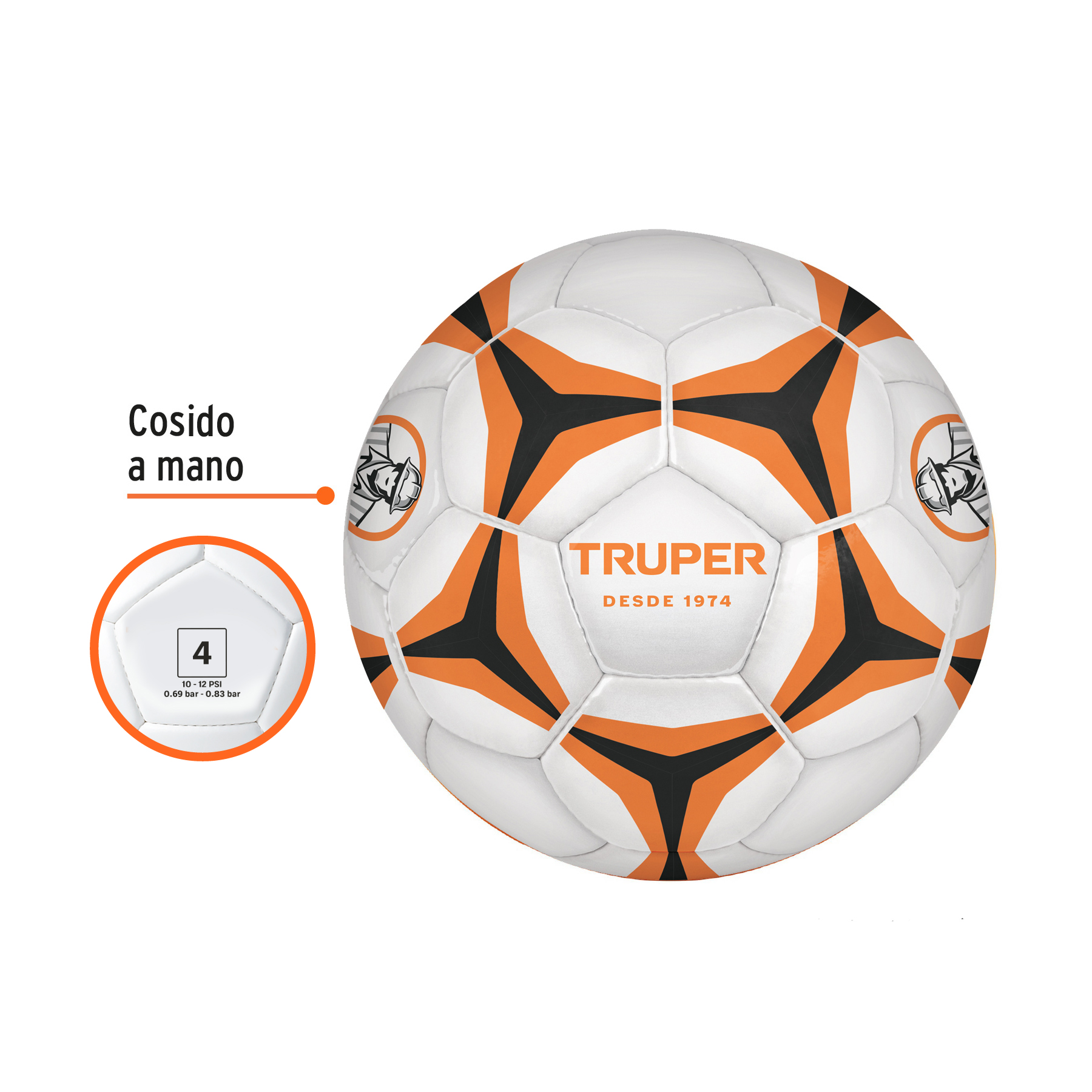 Balón de fútbol, No. 4, TRUPER - Imagen 3