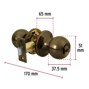 Cerradura tipo esfera, tubular, baño, antiguo, HERMEX BASIC - Imagen 6