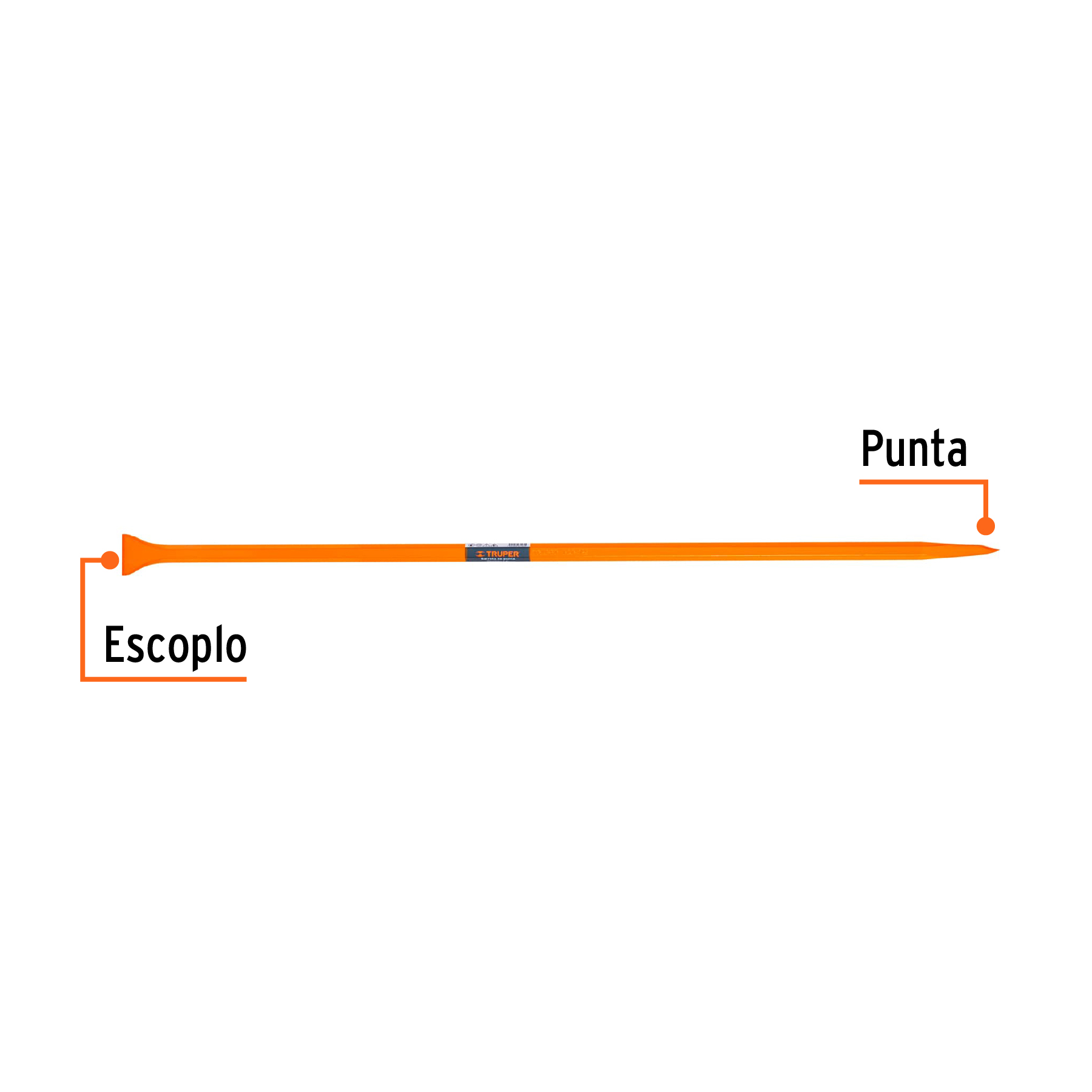 Barreta de punta de 7/8' x 125 cm, escoplo 60 mm, TRUPER - Imagen 3