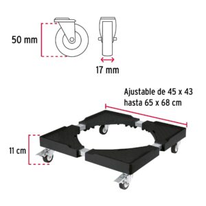 Base universal con ruedas para línea blanca, FIERO - Imagen 4