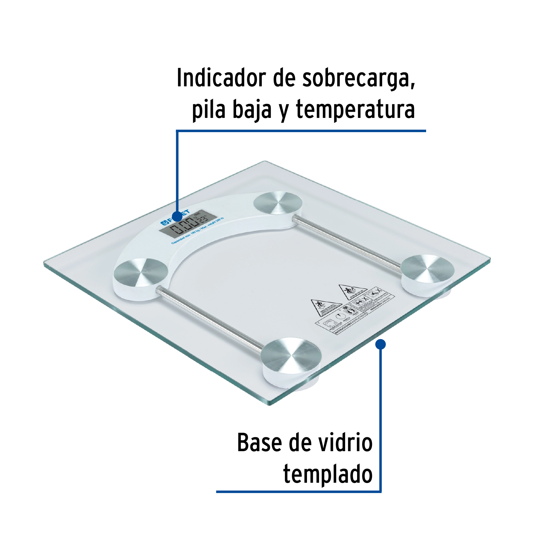 Báscula digital 180kg para baño, FOSET - Imagen 3