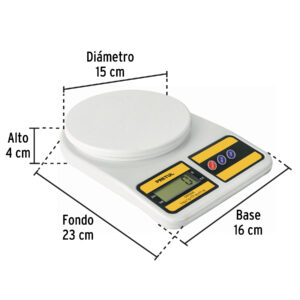 Báscula digital para cocina, plato de poliprop, 5 kg, PRETUL - Imagen 4