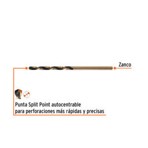Broca HSS 2.5 mm Trugold para metal, TRUPER EXPERT - Imagen 3