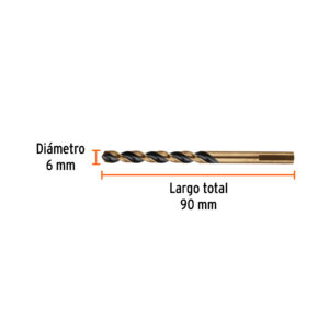 Broca HSS 6.0 mm Trugold para metal, TRUPER EXPERT - Imagen 4