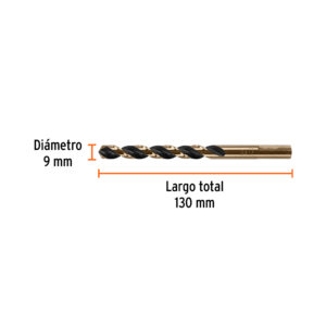 Broca HSS 9.0 mm Trugold para metal, TRUPER EXPERT - Imagen 4