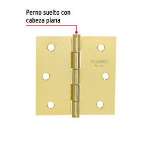 Bisagra cuadrada 2-1/2',latonado, cabeza plana, HERMEX BASIC - Imagen 3