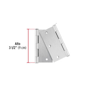 Bolsa c/2 bisagras cuadradas 3-1/2', plana, satinado, BASIC - Imagen 3