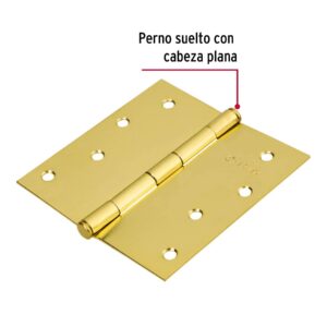 Bisagra cuadrada, 4',latonado, cabeza plana, HERMEX BASIC - Imagen 3