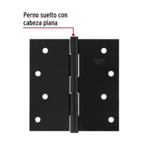 Bisagra cuadrada 4', negro mate, cabeza plana, BASIC - Imagen 3