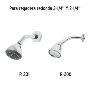 Brazo y chapetón para regadera, latón, cromo, ELEMENT - Imagen 3