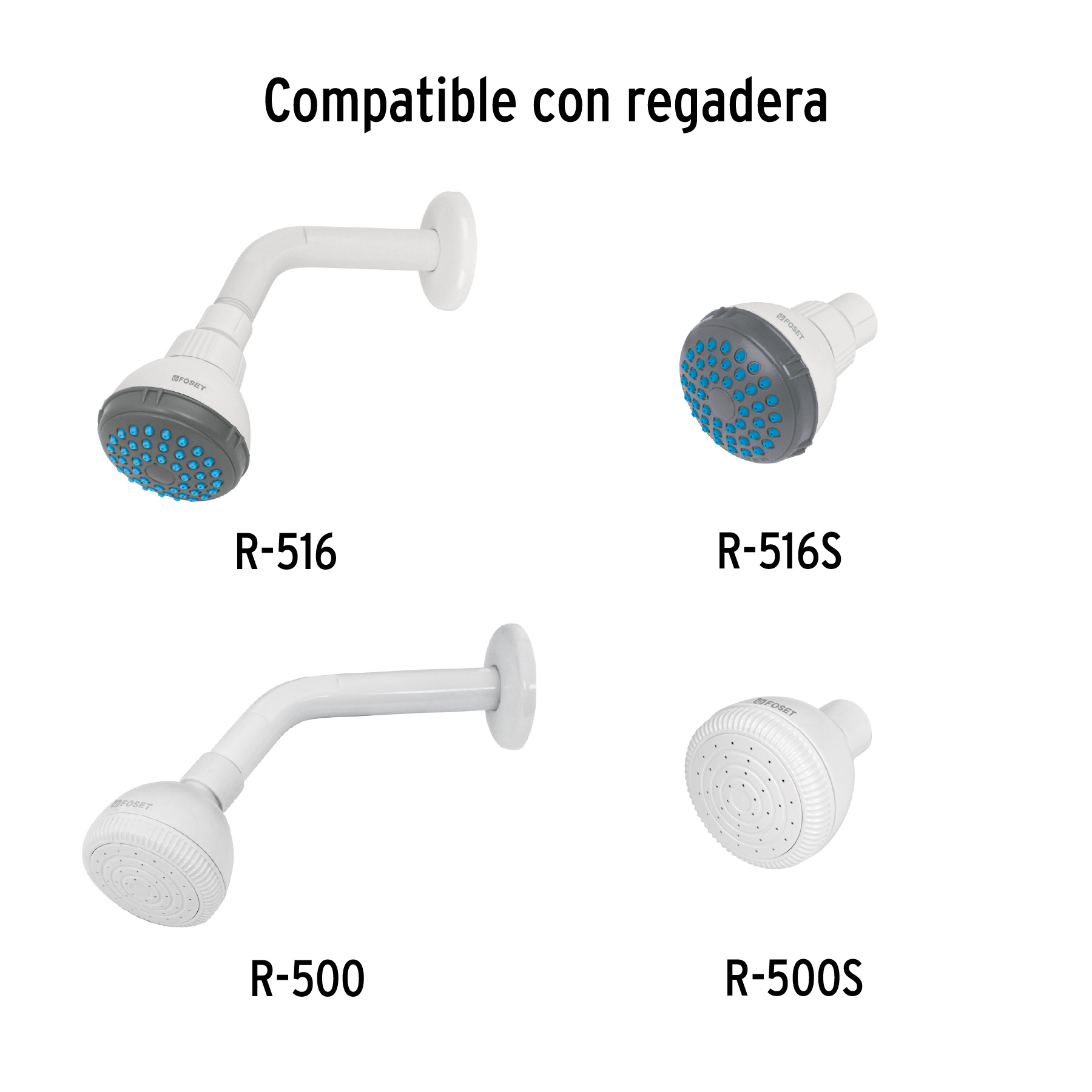 Brazo y chapetón plásticos para regadera, FOSET BASIC - Imagen 3
