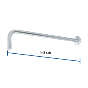 Brazo recto 50 cm con chapetón para regadera, cromo, FOSET - Imagen 4