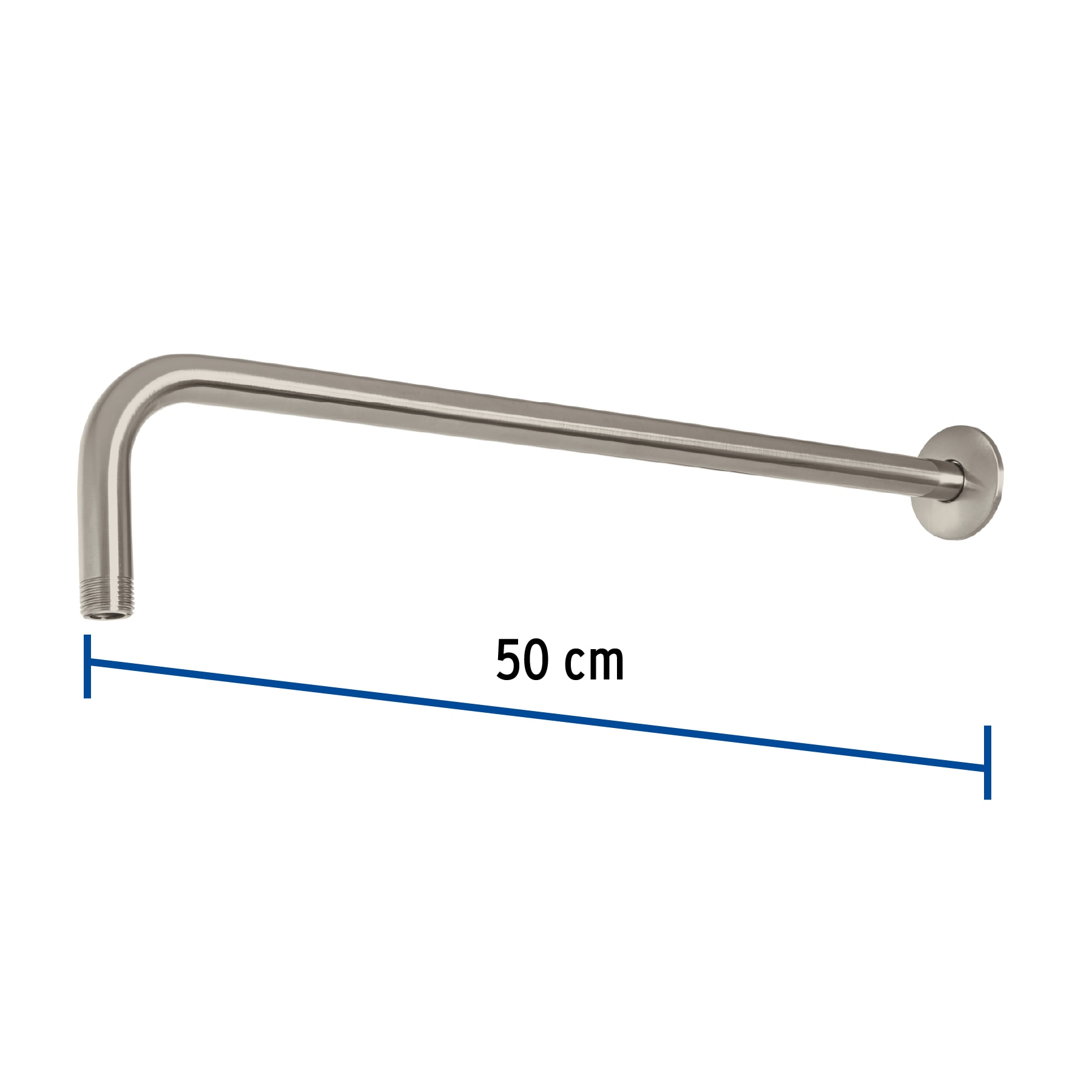 Brazo recto 50 cm con chapetón para regadera, satín, FOSET - Imagen 4