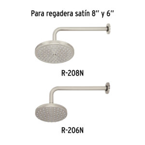 Brazo y chapetón tipo gancho para regadera, 50 cm, satinado - Imagen 4