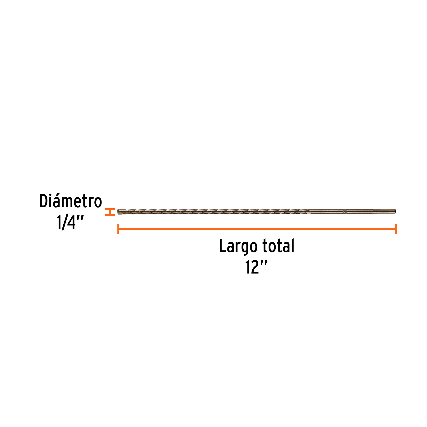 Broca para concreto de 1/4 x 12', TRUPER - Imagen 4