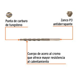 Broca para concreto de 1/4 x 4', TRUPER - Imagen 3