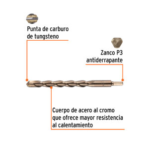 Broca para concreto de 1 x 12', TRUPER - Imagen 3
