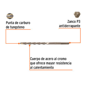 Broca para concreto de 5/16 x 6', TRUPER - Imagen 3