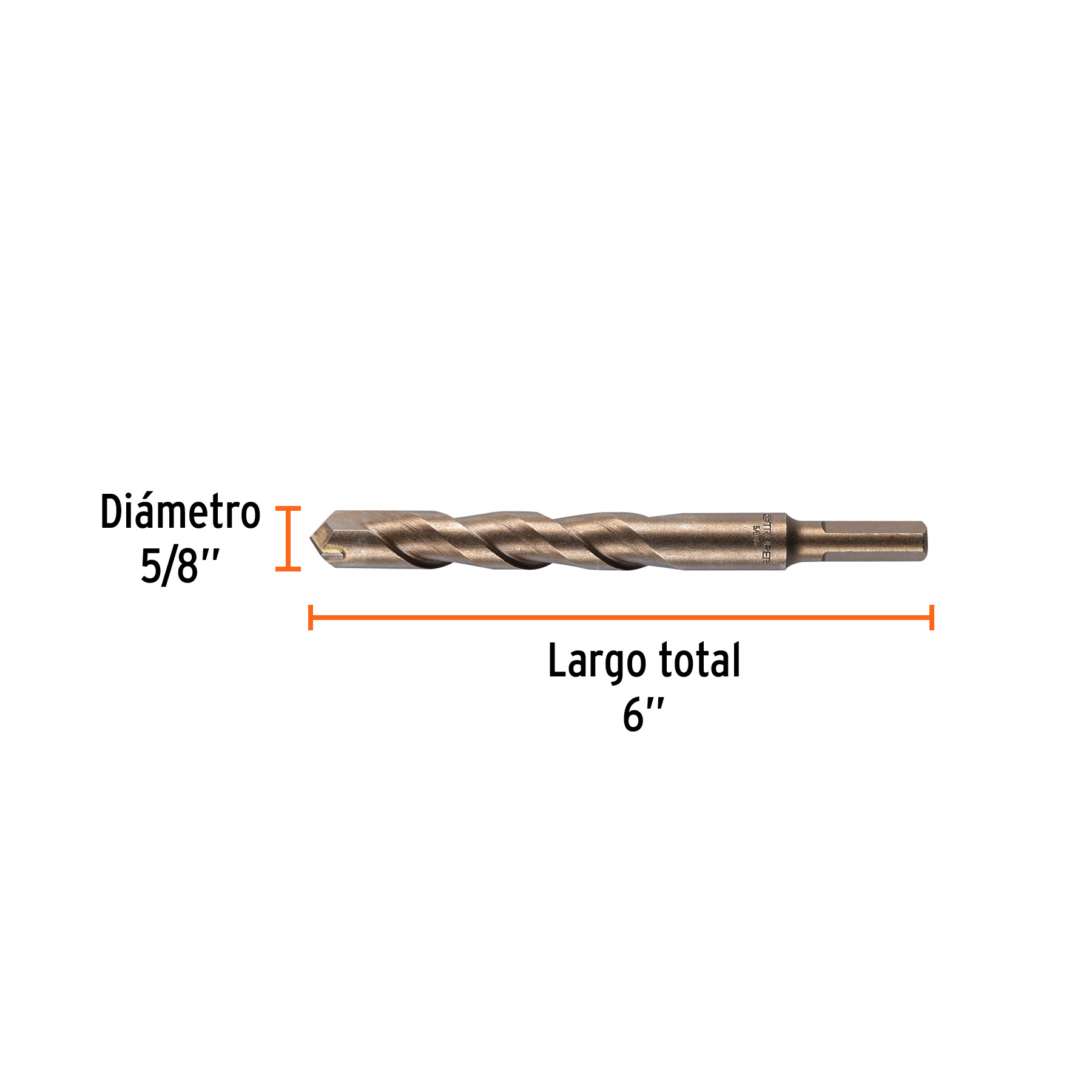 Broca para concreto de 5/8 x 6', TRUPER - Imagen 4
