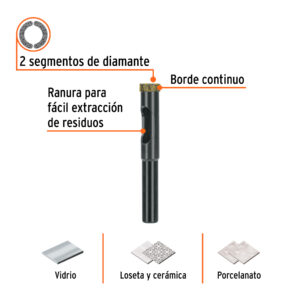 Broca diamantada 3/8' (10 mm), TRUPER - Imagen 3