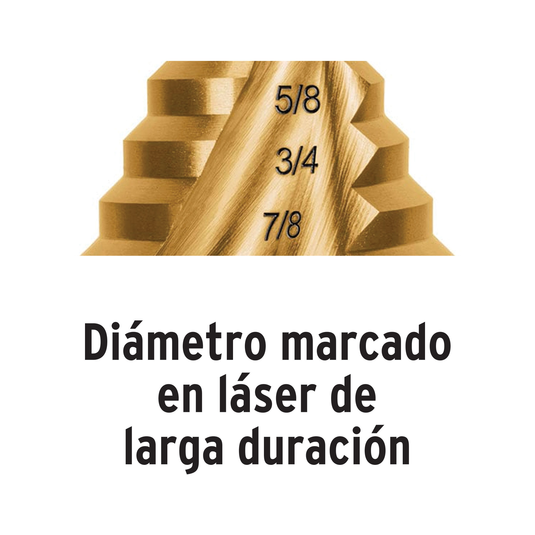 Broca escalonada titanio 12 escalones 7/16' a 1-1/8', EXPERT - Imagen 3
