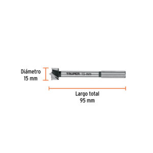 Broca forstner 15 mm para madera, TRUPER - Imagen 3