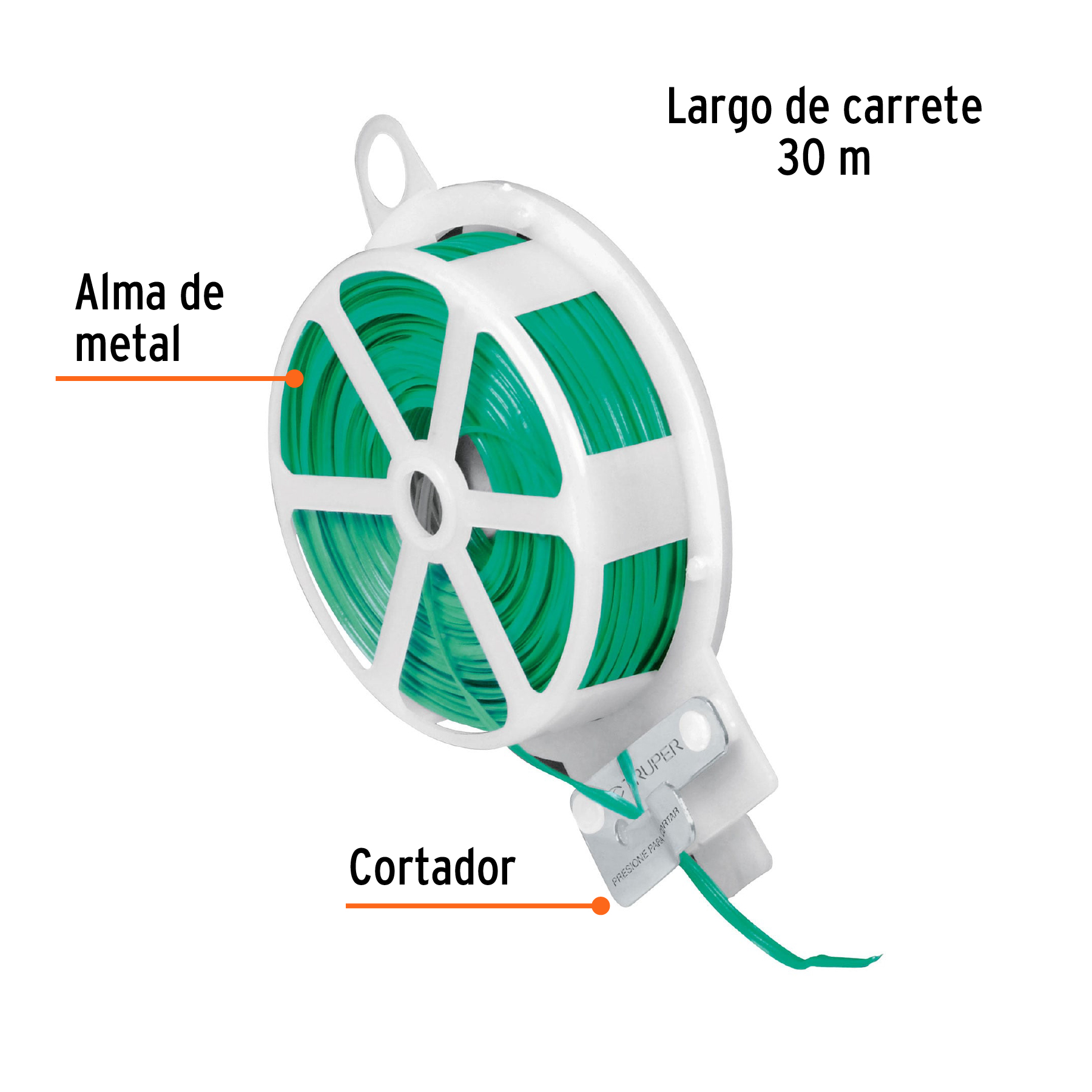 Carrete con 30 m de alambre forrado multiusos, TRUPER - Imagen 3