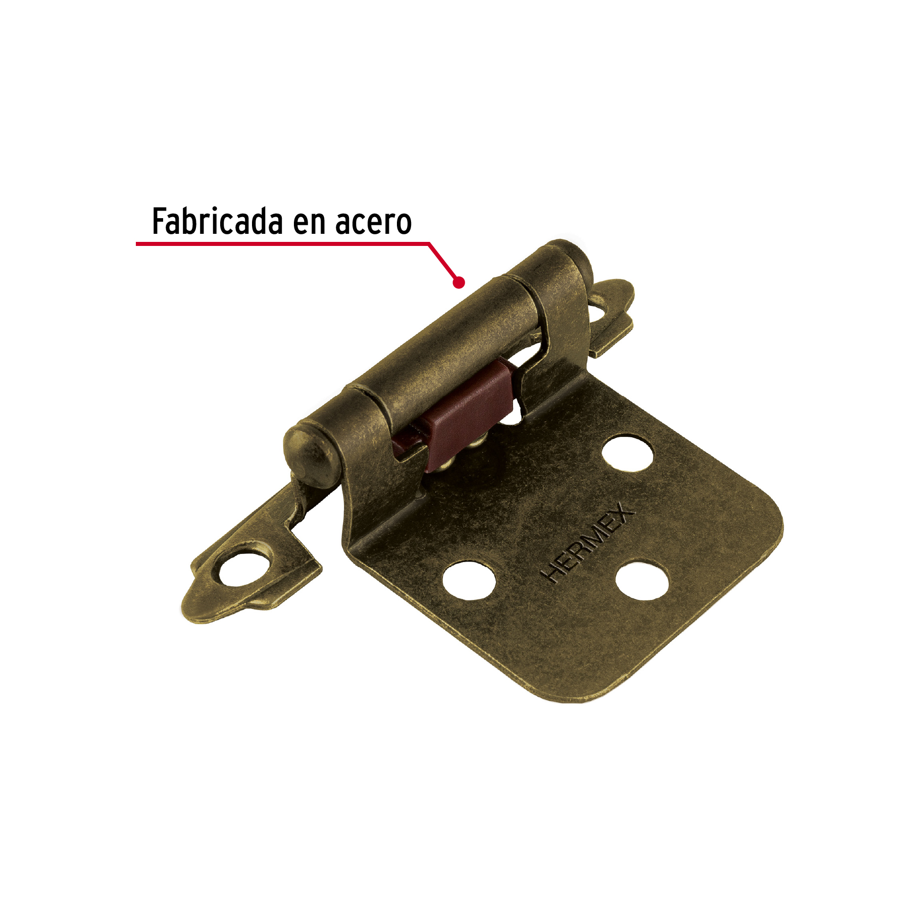 Bolsa con 2 bisagras parche de 7cm, latón antiguo, HERMEX - Imagen 3