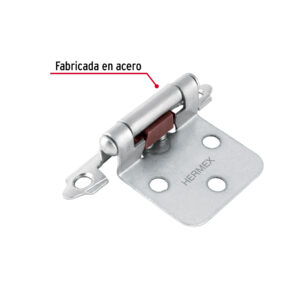 Bolsa con 2 bisagras parche de 7cm, niquelado, HERMEX - Imagen 3