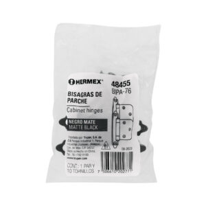 Bolsa con 2 bisagras parche de 7cm, negro, HERMEX - Imagen 6