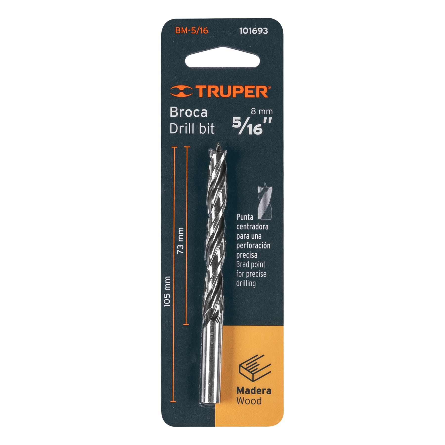Broca con punta centradora para madera 5/16', TRUPER - Imagen 5