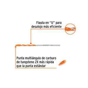 Broca multimaterial 1/8 x 3', TRUPER - Imagen 3