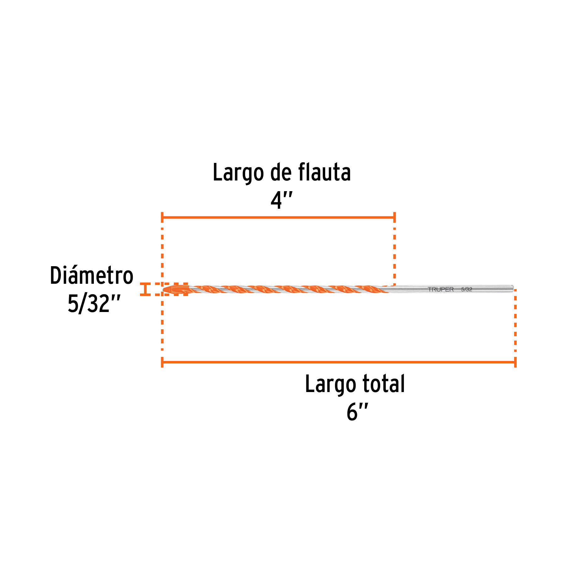 Broca multimaterial 5/32 x 6', TRUPER - Imagen 4