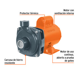 Bomba centrífuga para agua, 1/2 HP, TRUPER - Imagen 5