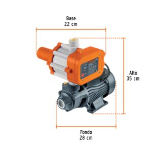 Bomba periférica 1/2HP, control auto, uso agrícola, TRUPER - Imagen 4