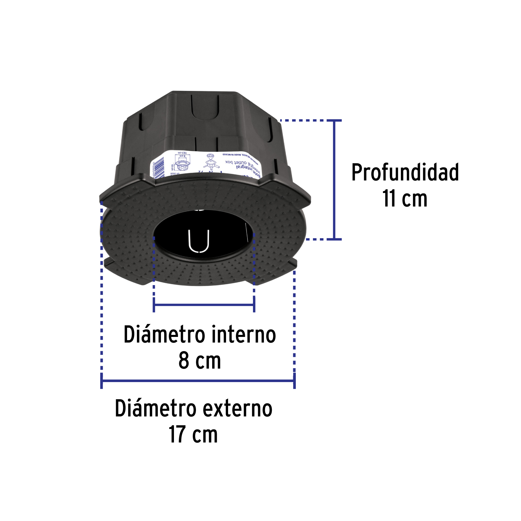 Bote integral de 10 cm, aro interno de 8 cm, VOLTECK - Imagen 4