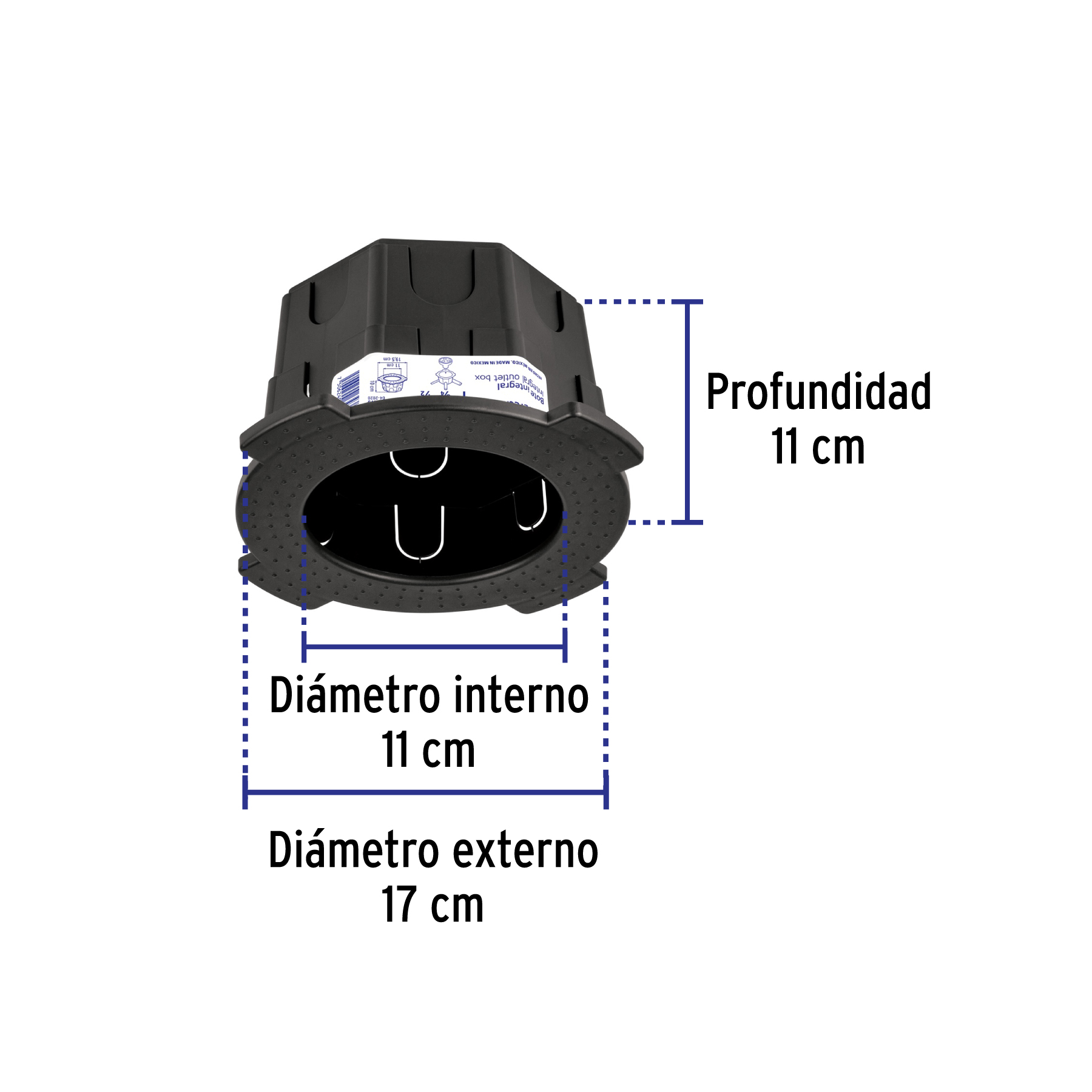Bote integral de 10 cm, aro interno de 11 cm, VOLTECK - Imagen 4