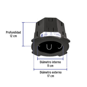 Bote integral de 12 cm, aro interno de 11 cm, VOLTECK - Imagen 4