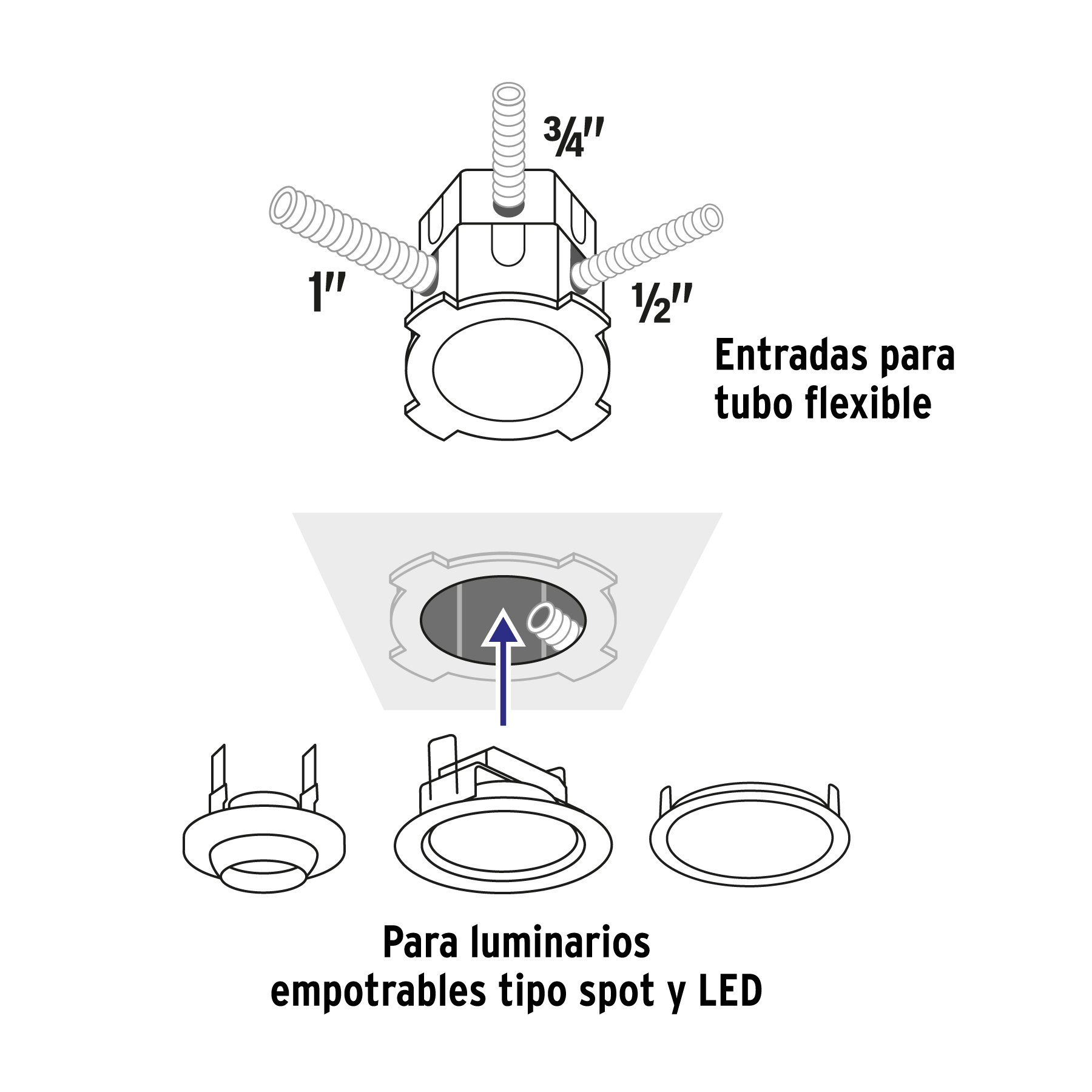Bote integral de 8 cm, aro interno de 8 cm, VOLTECK - Imagen 5