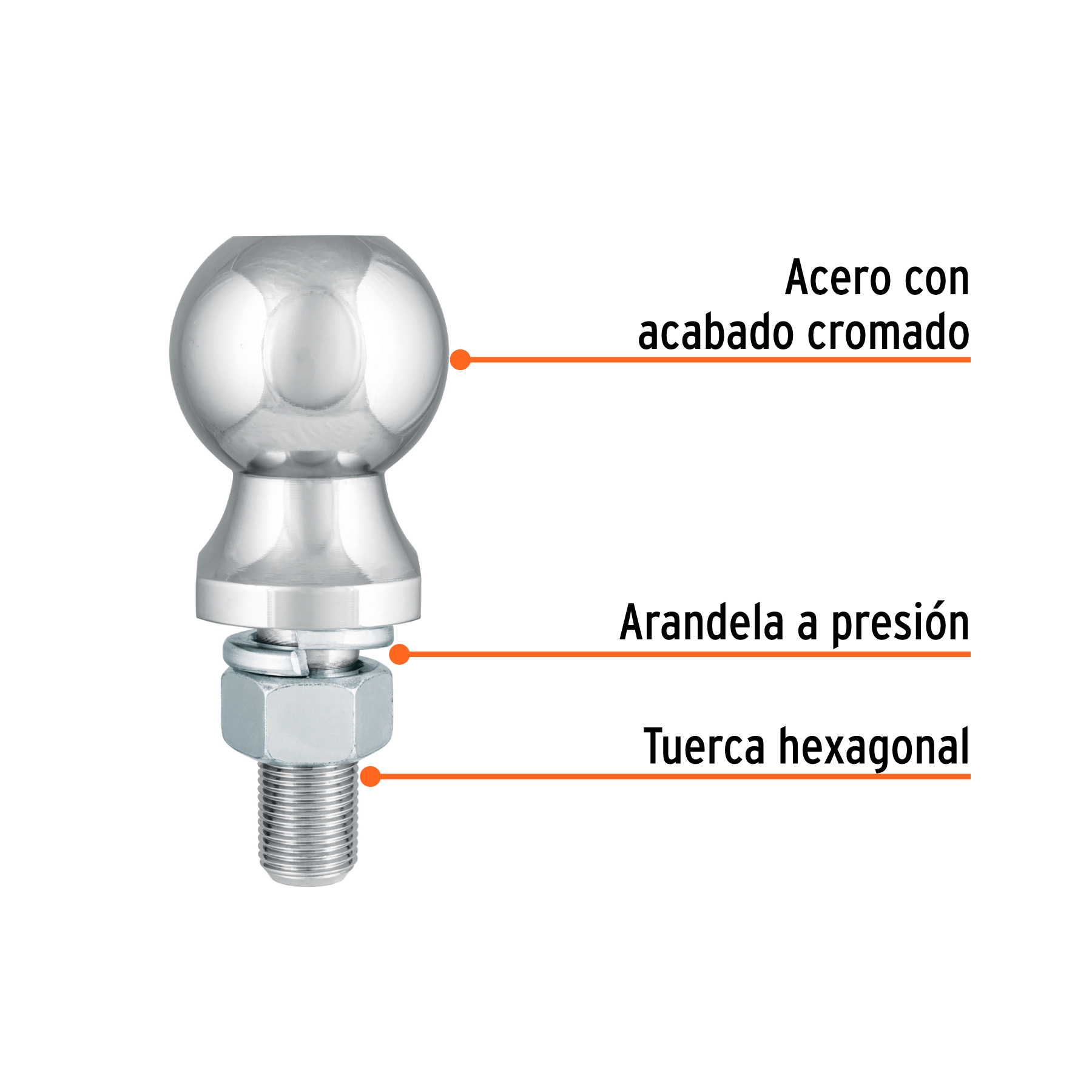 Bola de arrastre para remolque, 2', 3,500 lb, TRUPER - Imagen 4